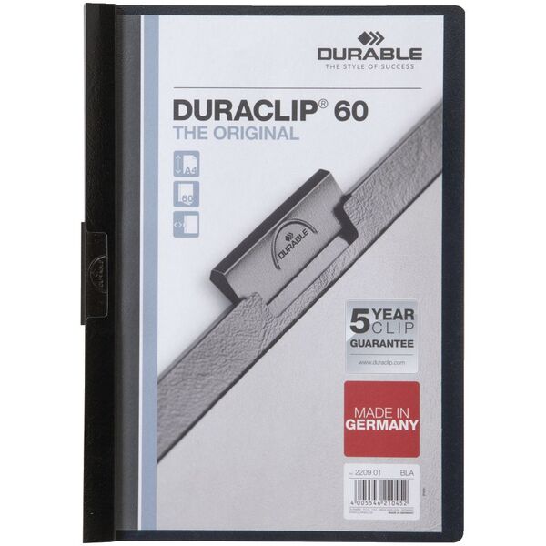 Durable A4 Duraclip 60 Clamp File Black