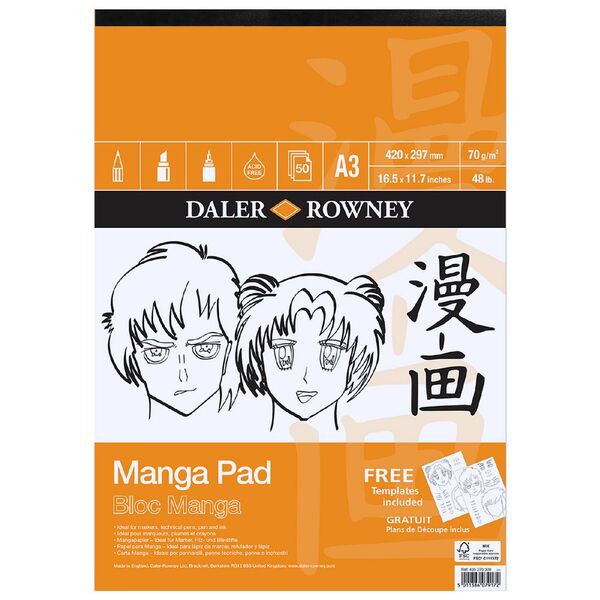 Daler-Rowney Manga Pad 70gsm 50 sheets A3