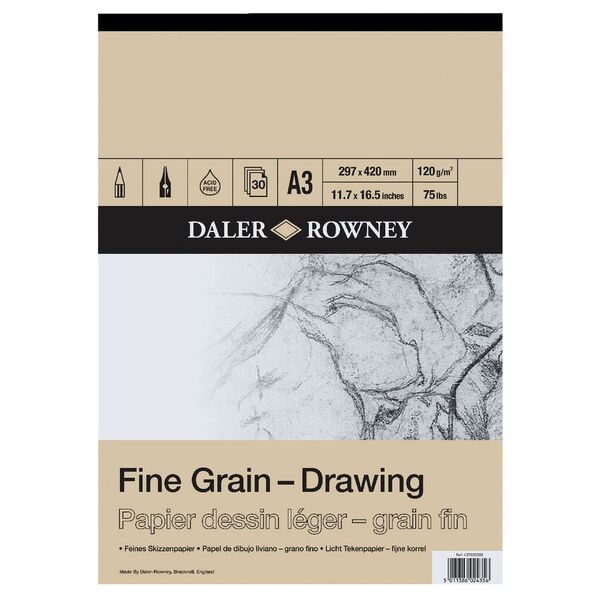 Daler-Rowney Fine Grain Drawing Pad 120gsm 30 Sheets A3