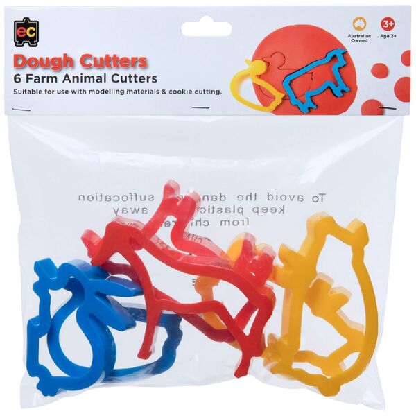 Educational Colours Animal Dough Cutters 6 Pack