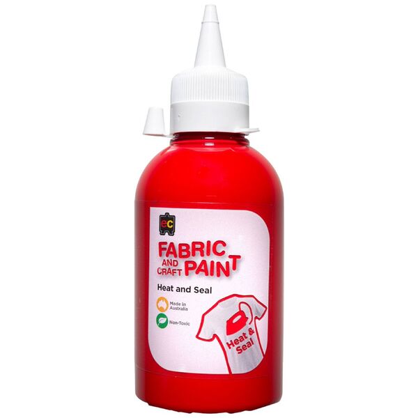 Educational Colours Fabric Craft Paint 250mL Red