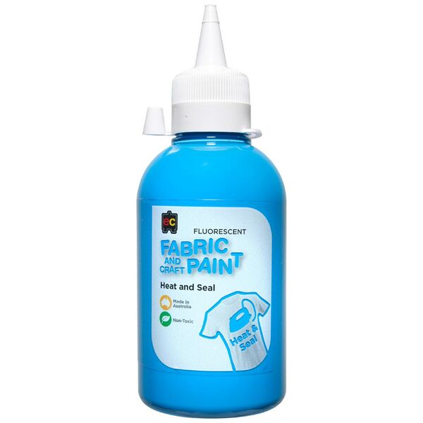 Educational Colours Fabric Craft Paint 250mL Fluoro Blue
