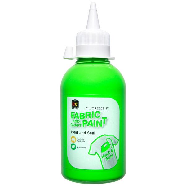 Educational Colours Fabric Craft Paint 250mL Fluoro Green