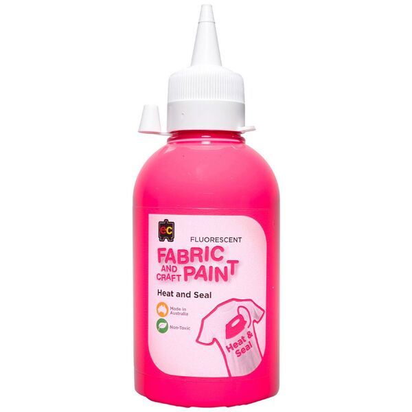 Educational Colours Fabric Craft Paint 250mL Fluoro Pink