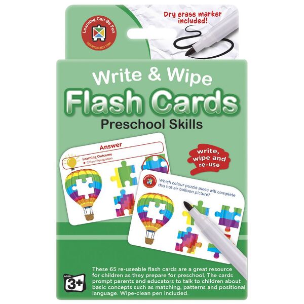 Learning Can Be Fun Write & Wipe Preschool Flashcards