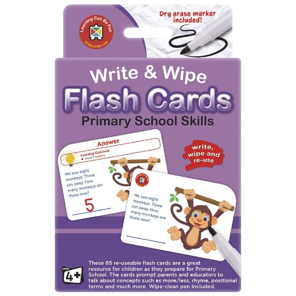 Learning Can Be Fun Write & Wipe Primary Flashcards