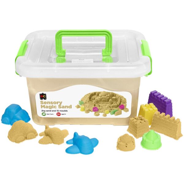 Educational Colours Magic Sand with Moulds Natural 2kg