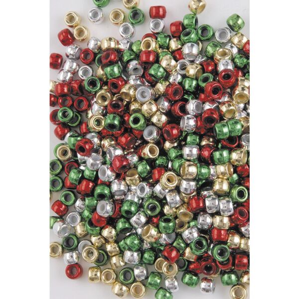 Educational Colours Christmas Pony Beads 1000 Pack