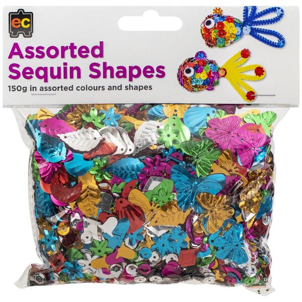 Educational Colours Sequins Assorted Shapes 150g