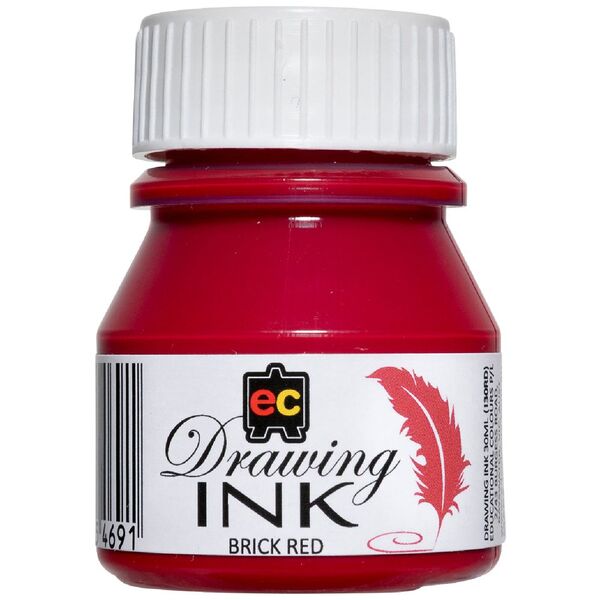 Educational Colours Drawing Ink 30mL Brick Red