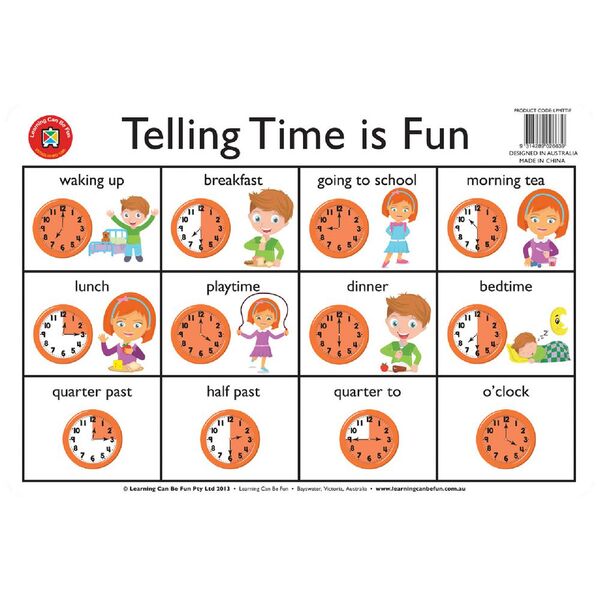 Learning Can Be Fun Desk Mat Time Telling Time Is Fun