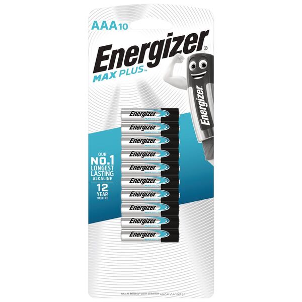 Energizer MAX Plus AAA Alkaline Batteries 10 Pack