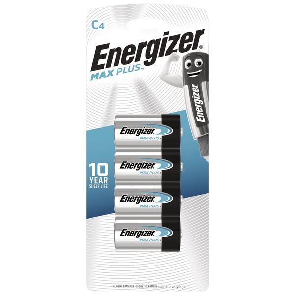 Energizer MAX Plus C Alkaline Batteries 4 Pack