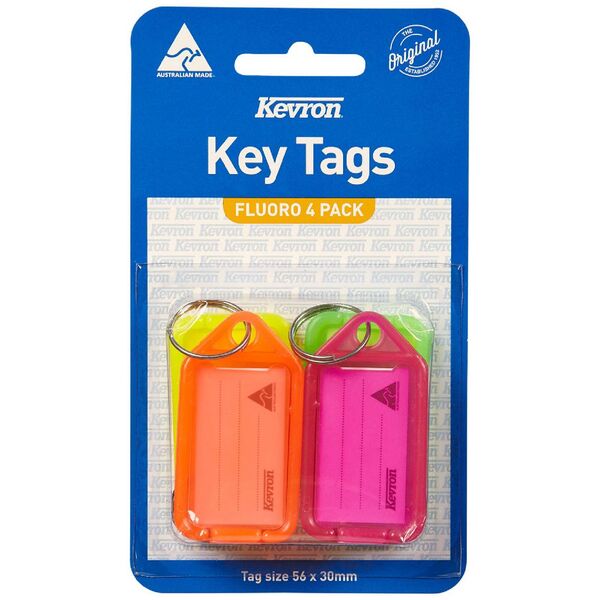 Kevron ID38 Fluoro Key Tags 4 Pack
