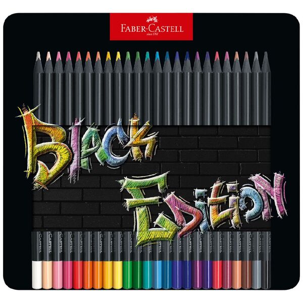 Faber-Castell Black Edition Pencil Tin Assorted 24 Pack