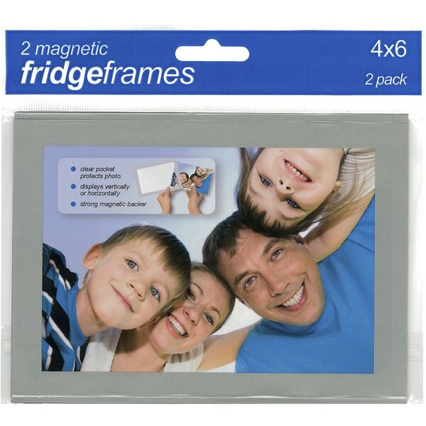 Magnetic Fridge Frame 6x4" Silver 2 Pack