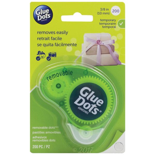 Glue Dots 10mm Removable Dots with Dispenser 200 Pack