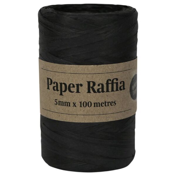 Gift Packaging Paper Raffia 5mm x 100m Black