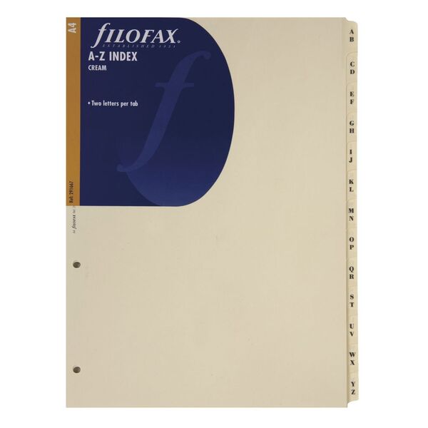 Filofax A4 Organiser Refill with Cream Tabs