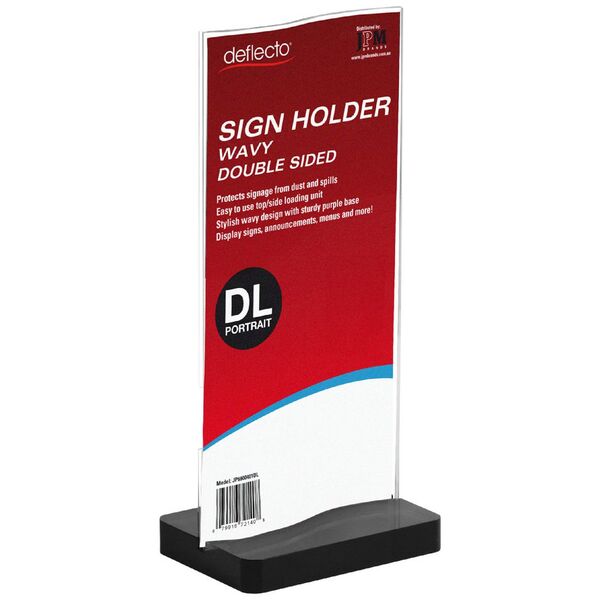 Deflecto DL Wavy Sign Holder Clear