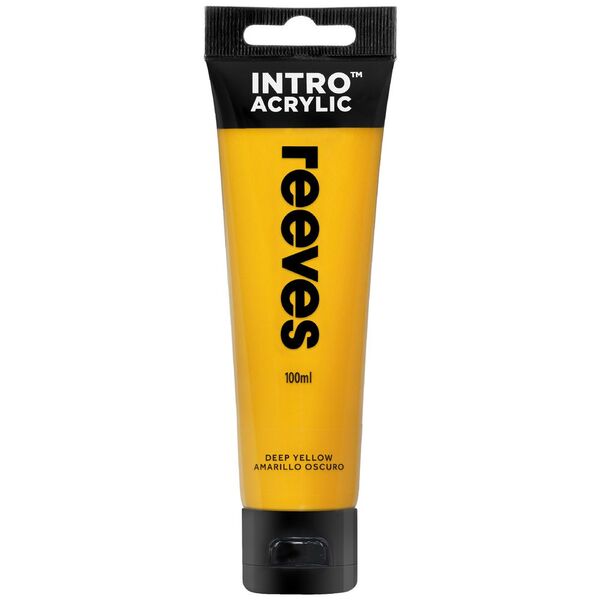 Reeves Intro Acrylic Paint 100mL Deep Yellow
