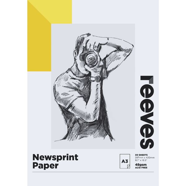 Reeves Newsprint Paper Pad 48gsm 50 Sheets A3