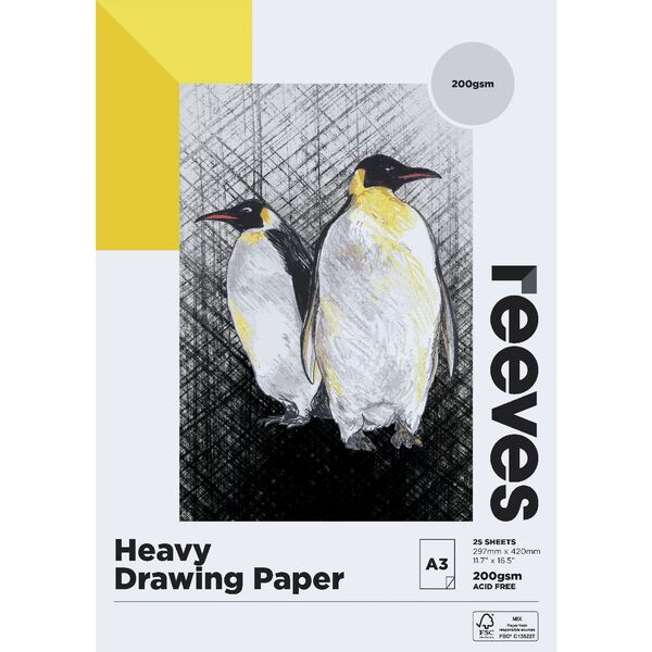 Reeves Heavy Drawing Pad 200gsm 25 Sheets A3