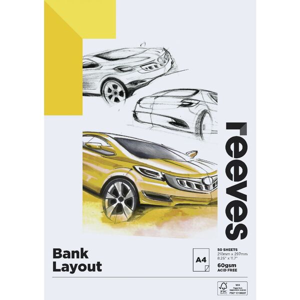 Reeves Bank Layout Pad 60gsm 50 Sheets A4