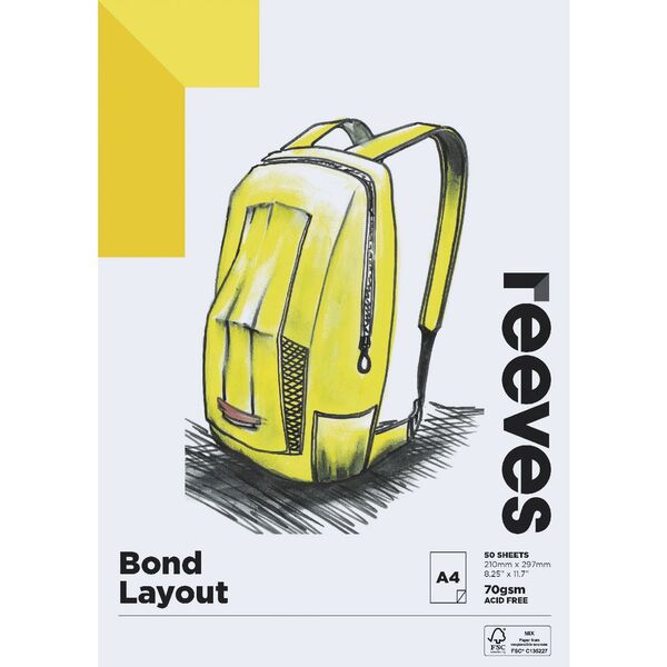 Reeves Bond Layout Pad 70gsm 50 Sheets A4