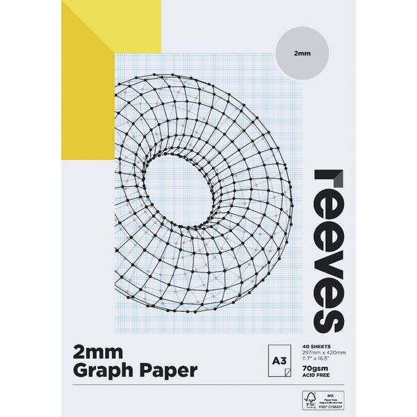 Reeves 2mm Graph Pad 70gsm 40 Sheets A3