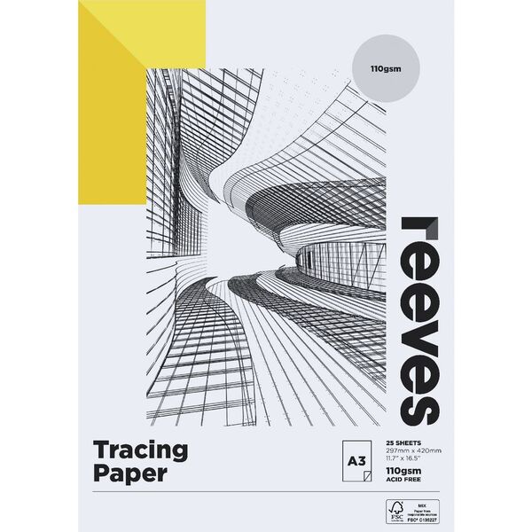 Reeves Tracing Pad 110gsm 25 Sheets A3
