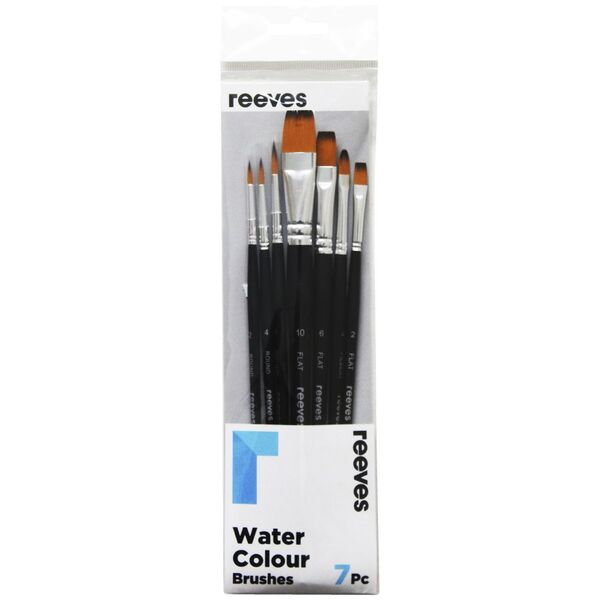 Reeves Watercolour Short Handle Brushes 7 Pack