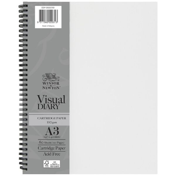 Winsor & Newton A3 Visual Art Diary 110gsm 60 Sheets Clear