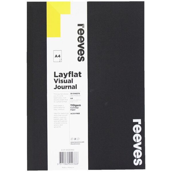Reeves Flat Journal 100gsm 30 Sheets Black A4