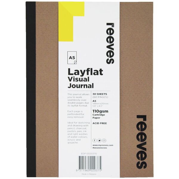 Reeves Flat Journal 100gsm 30 Sheets Kraft A5