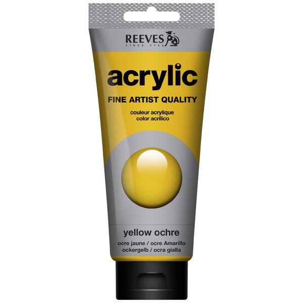 Reeves Artist Acrylic Paint 200mL Yellow Ochre