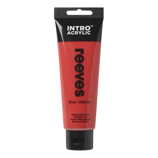 Reeves Intro Acrylic Paint 100mL Brilliant Red