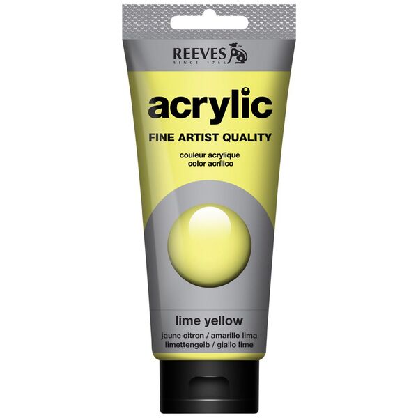 Reeves Artist Acrylic Paint 200mL Lime Yellow