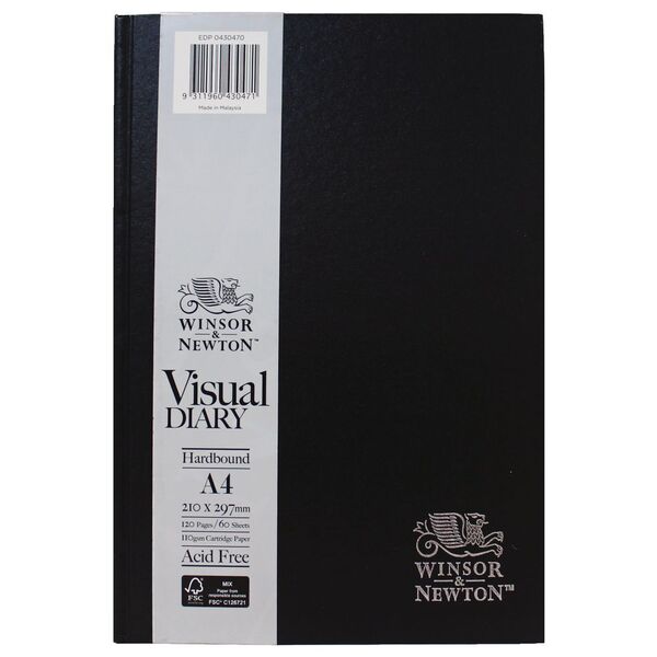 Winsor & Newton A4 Hard Cover Visual Art Diary 120 Page