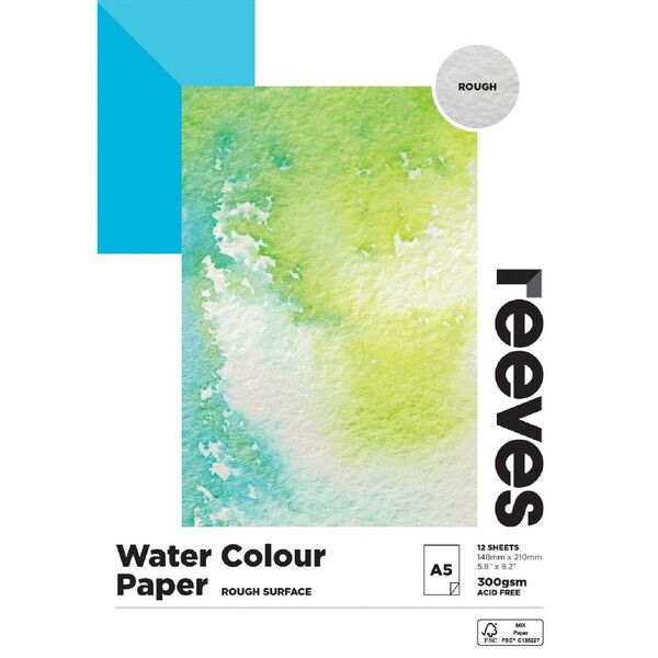 Reeves Watercolour Pad 300gsm 12 Sheets A5