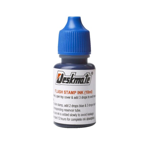 Deskmate Pre-Inked Office Stamp Refill Ink 10mL Blue