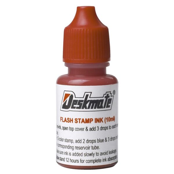 Deskmate Pre-Inked Office Stamp Refill Ink 10mL Red