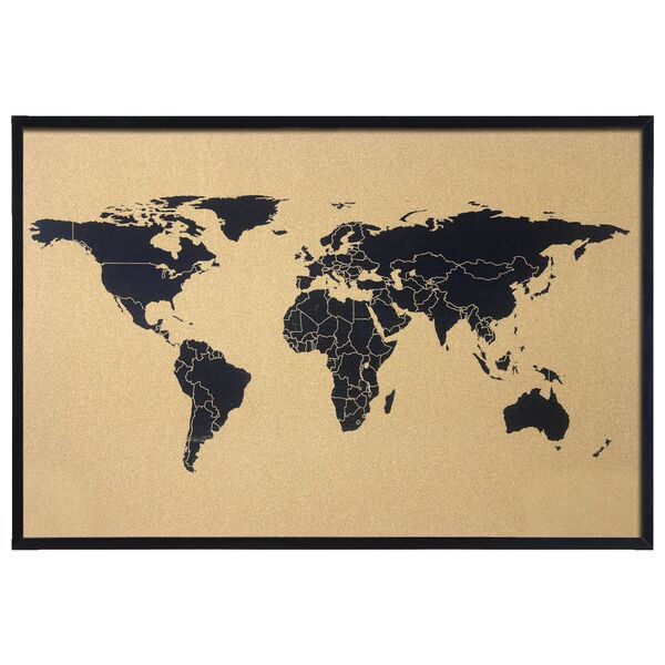 J.Burrows World Map Cork Board 900 x 600mm