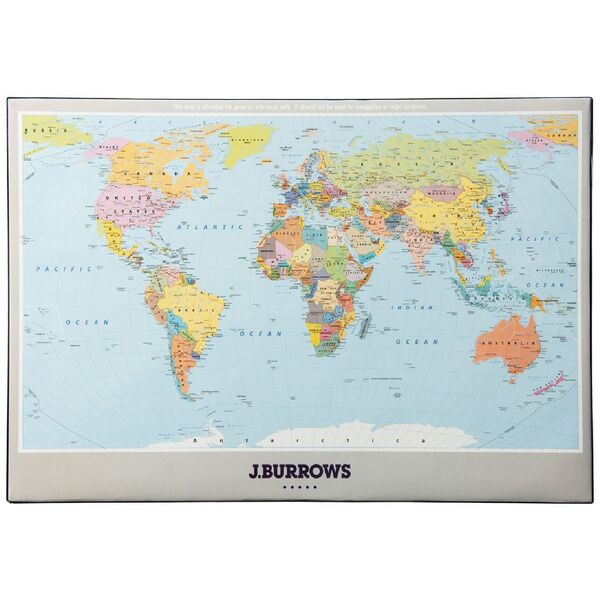 J.Burrows Desk Mat Map of the World 435 x 620mm
