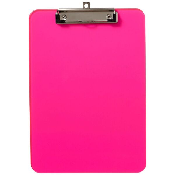 J.Burrows A4 Plastic Clipboard Pink