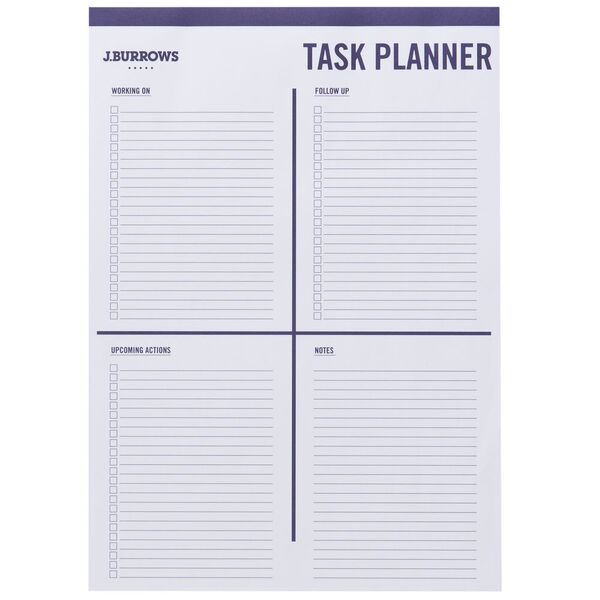 J.Burrows A4 Undated Task Planner Pad 20 sheet