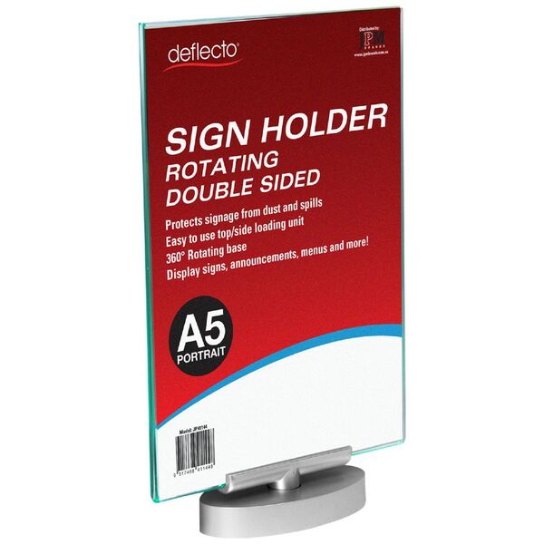Deflecto A5 Rotating Sign Holder Clear