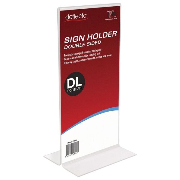 Deflecto Double-sided T-Shape Portrait Sign Holder DL