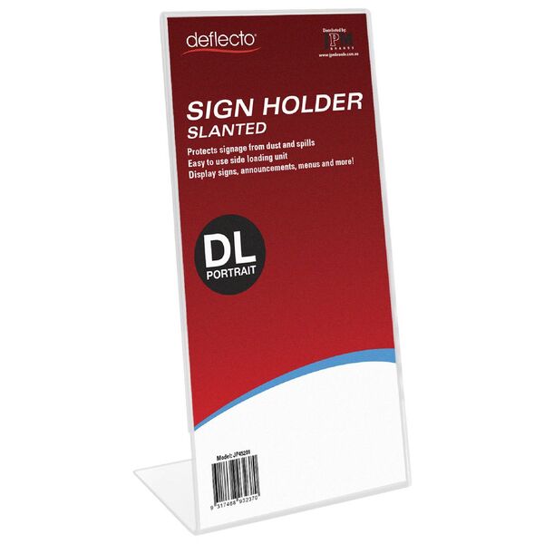 Deflecto Slanted DL Sign Holder Portrait