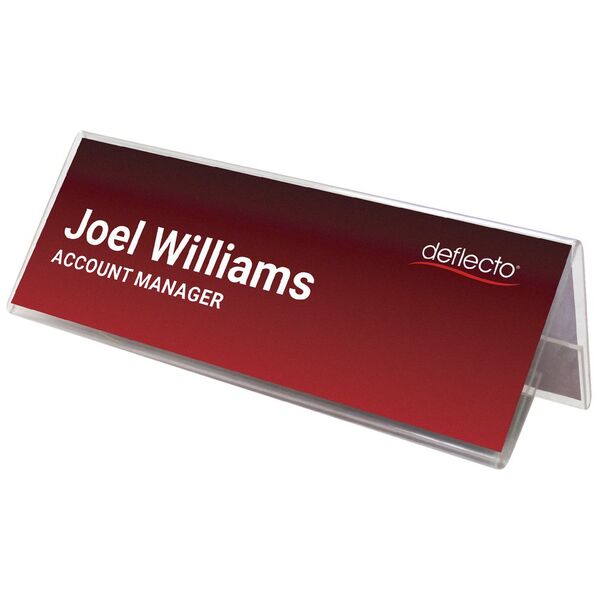 Deflecto A4 Name Card Holder Landscape Clear